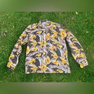 70s Vintage anthurium Disco shirt Sz Lrg